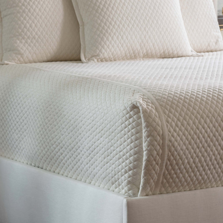 Laurie Ivory Basketweave Diamond Quilted Coverlet Coverlet By Lili Alessandra