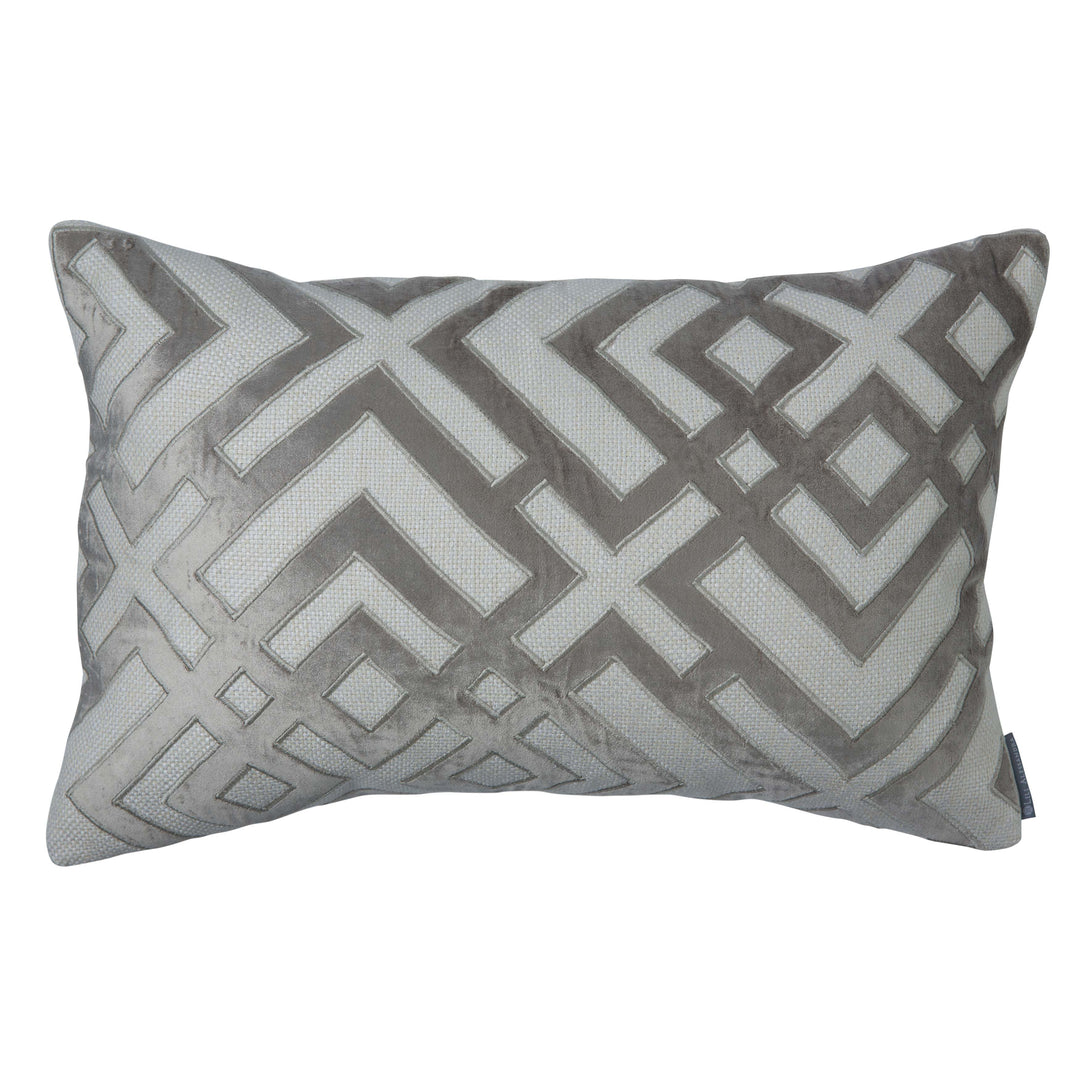 Laurie Ivory Karl Basketweave Rectangle Decorative Throw Pillow 22" x 14" Throw Pillows By Lili Alessandra