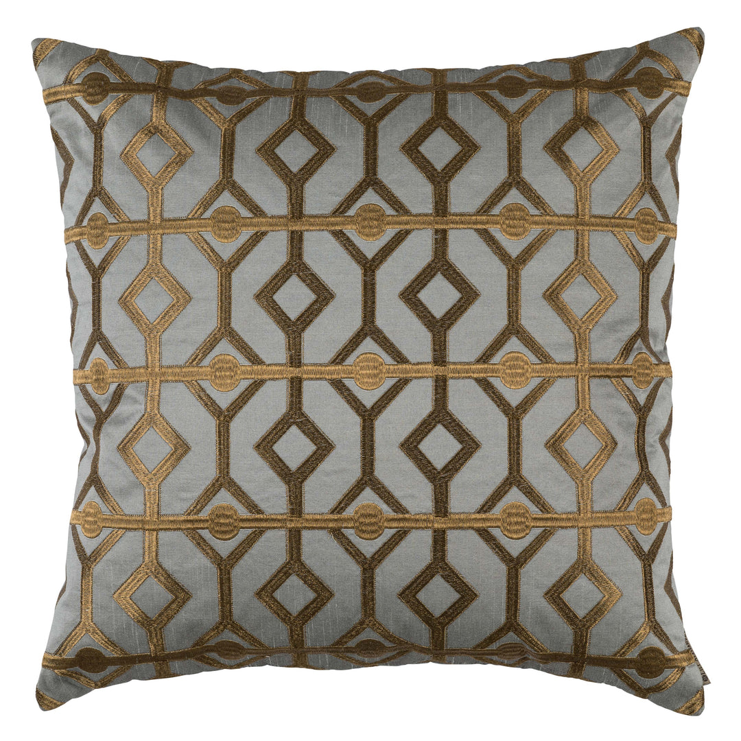 Laurie Stone Kylie Silk Antique Gold Square Decorative Throw Pillow Throw Pillows By Lili Alessandra
