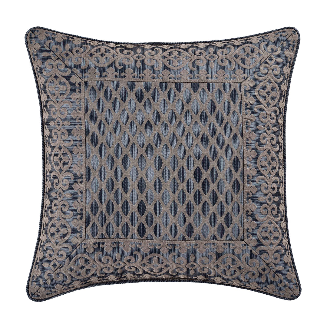 Leah Blue Square Decorative Throw Pillow 18" x 18" Throw Pillows By J. Queen New York