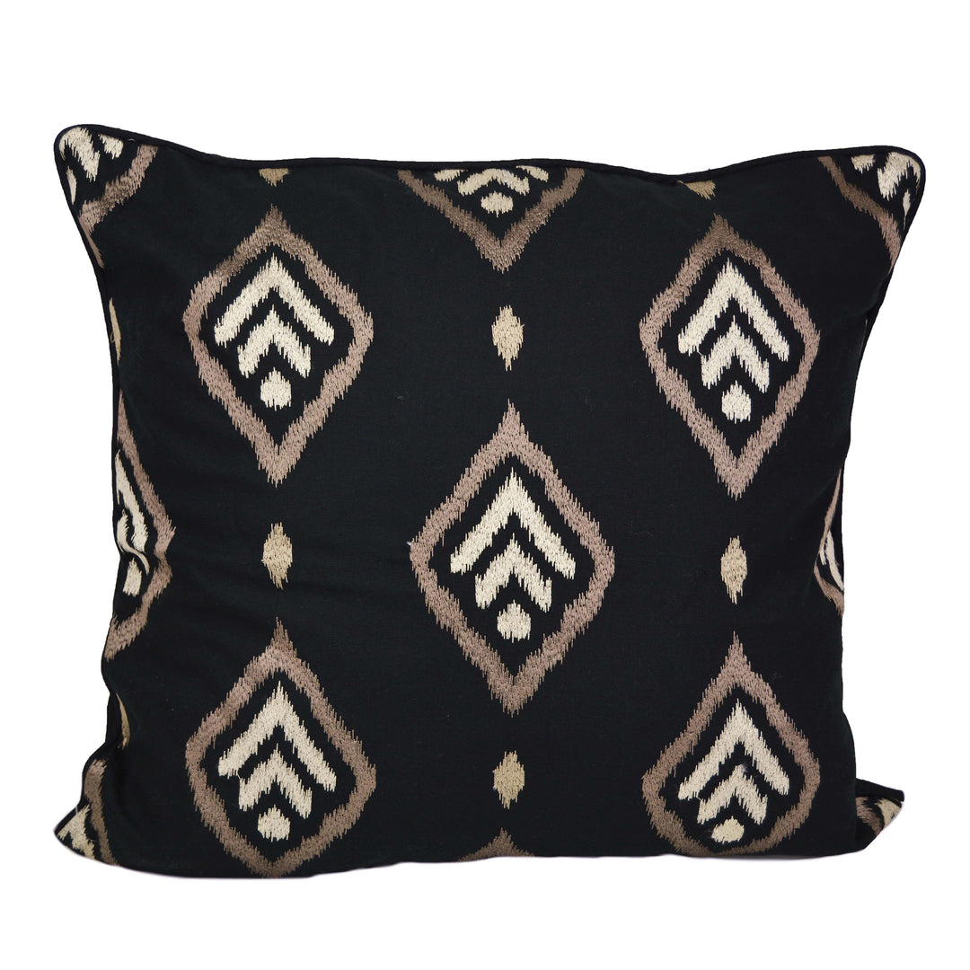 Lexington Black Embroidered Decorative Throe Pillow 18" x 18" Throw Pillows By Donna Sharp