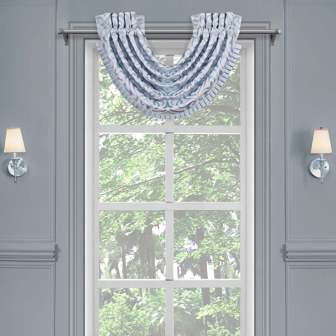 Liana Powder Blue Waterfall Window Valance Window Valances By J. Queen New York