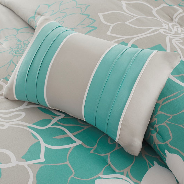 Lola Aqua 7-Piece Comforter Set Comforter Sets By JLA HOME/Olliix (E & E Co., Ltd)
