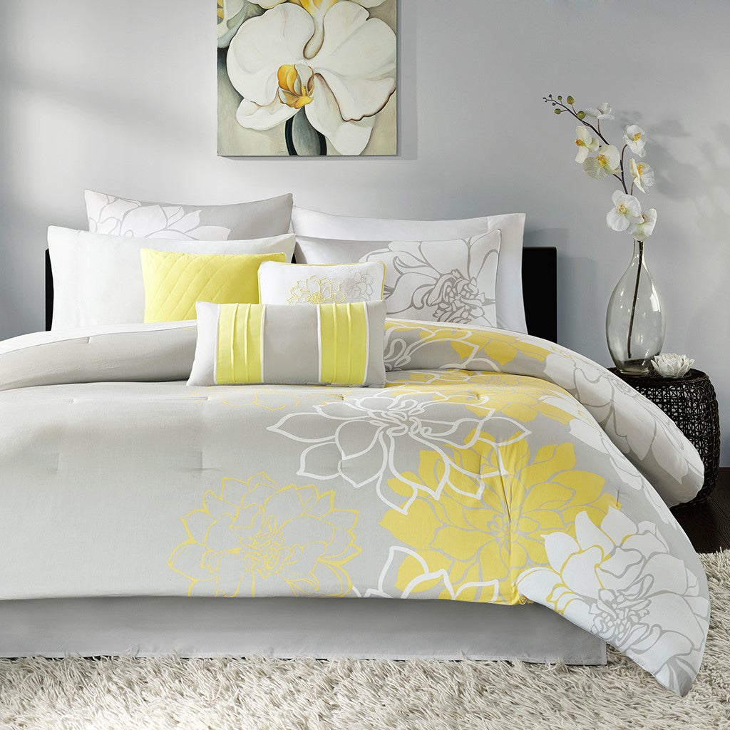 Lola Yellow 7-Piece Comforter Set Comforter Sets By JLA HOME/Olliix (E & E Co., Ltd)