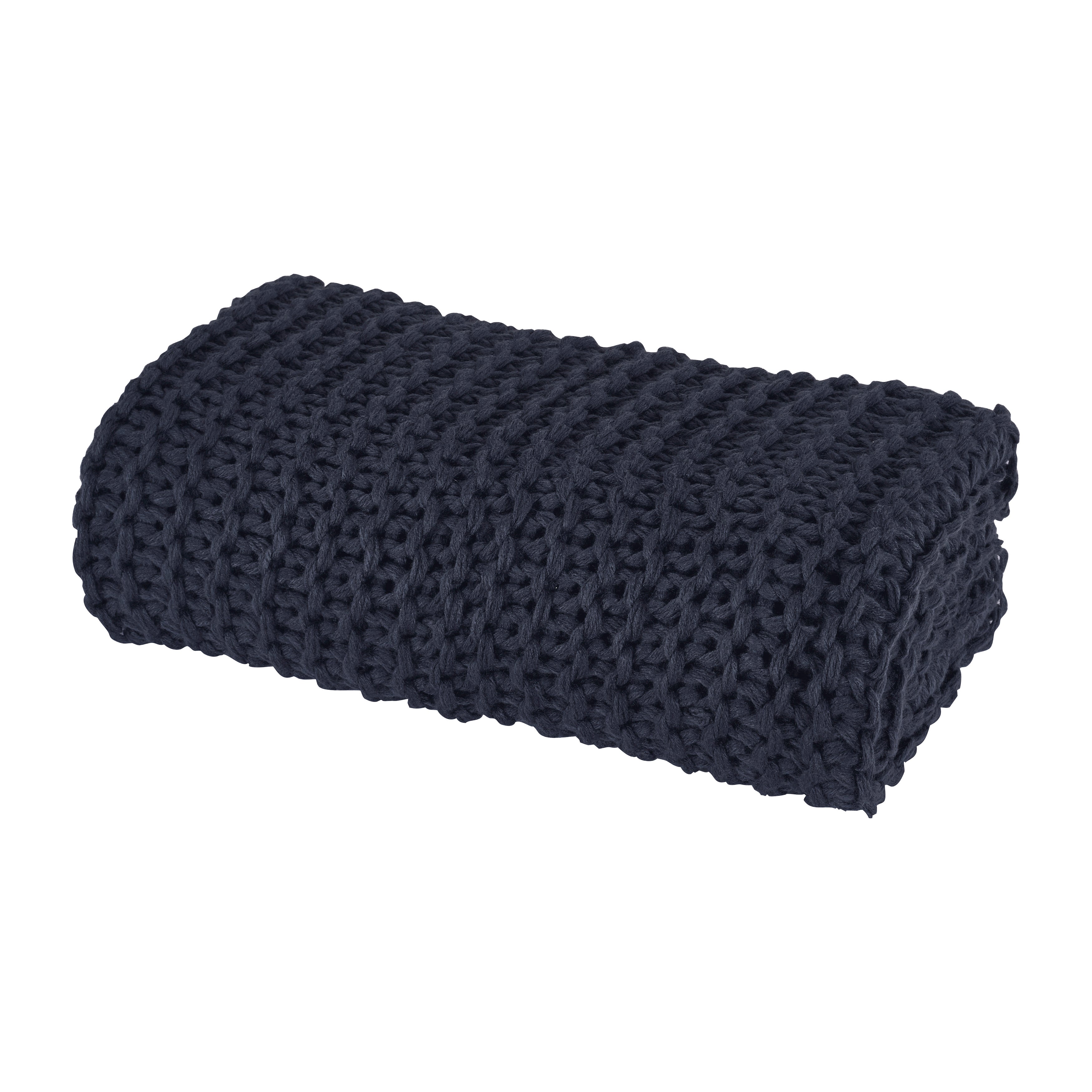 Luca Navy Chunky Knit Throw By J Queen – Latest Bedding