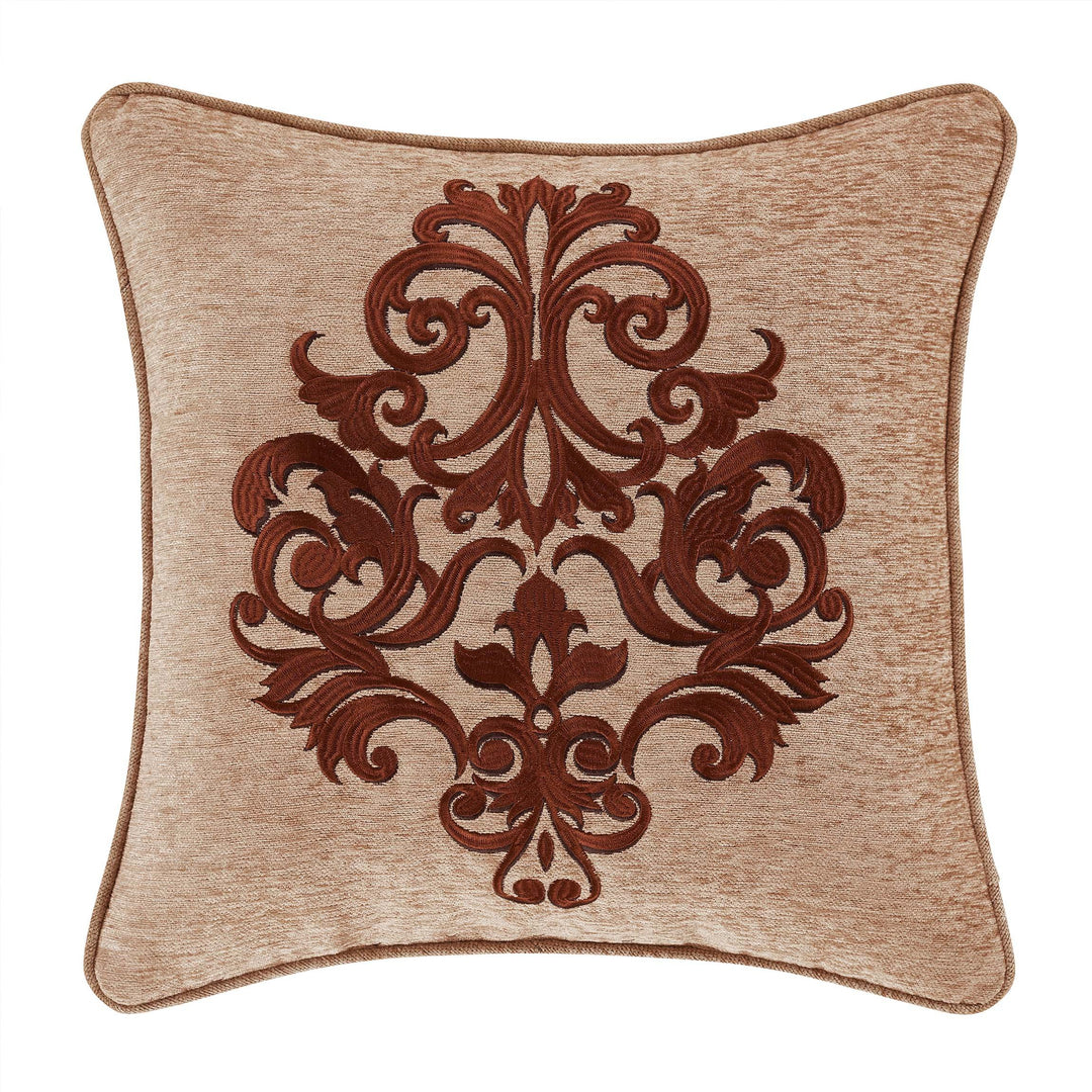 Luciana Beige Square Decorative Throw Pillow 18"W x 18"L" By J Queen Throw Pillows By J. Queen New York