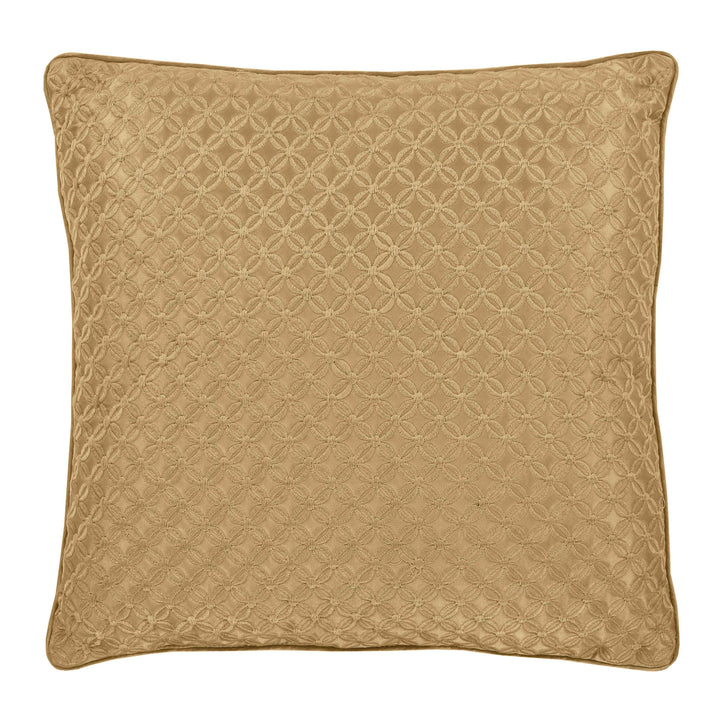 Lyndon Gold Square Decorative Throw Pillow 16" x 16" Throw Pillows By J. Queen New York
