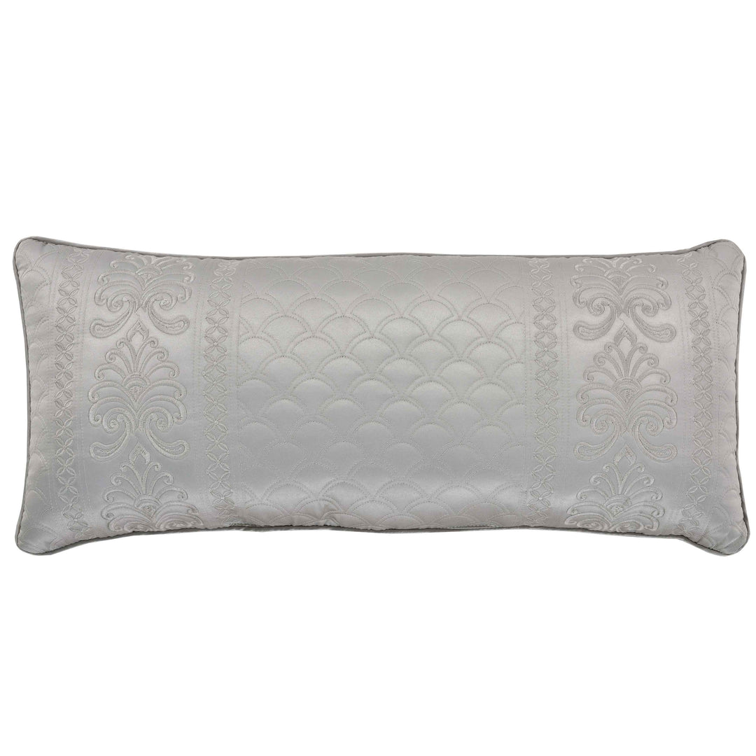 Lyndon Silver Boudoir Decorative Throw Pillow 26" x 12" Throw Pillows By J. Queen New York