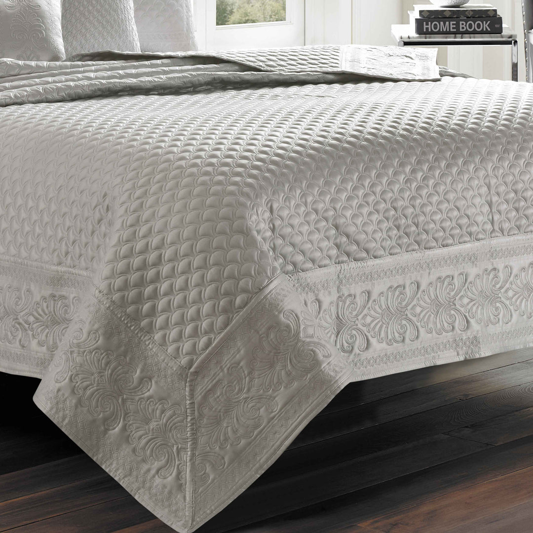Lyndon Silver Quilted Coverlet Coverlet By J. Queen New York