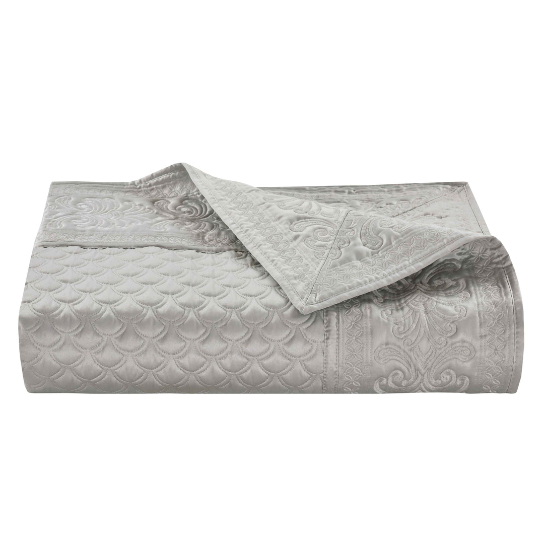 Lyndon Silver Quilted Coverlet Coverlet By J. Queen New York