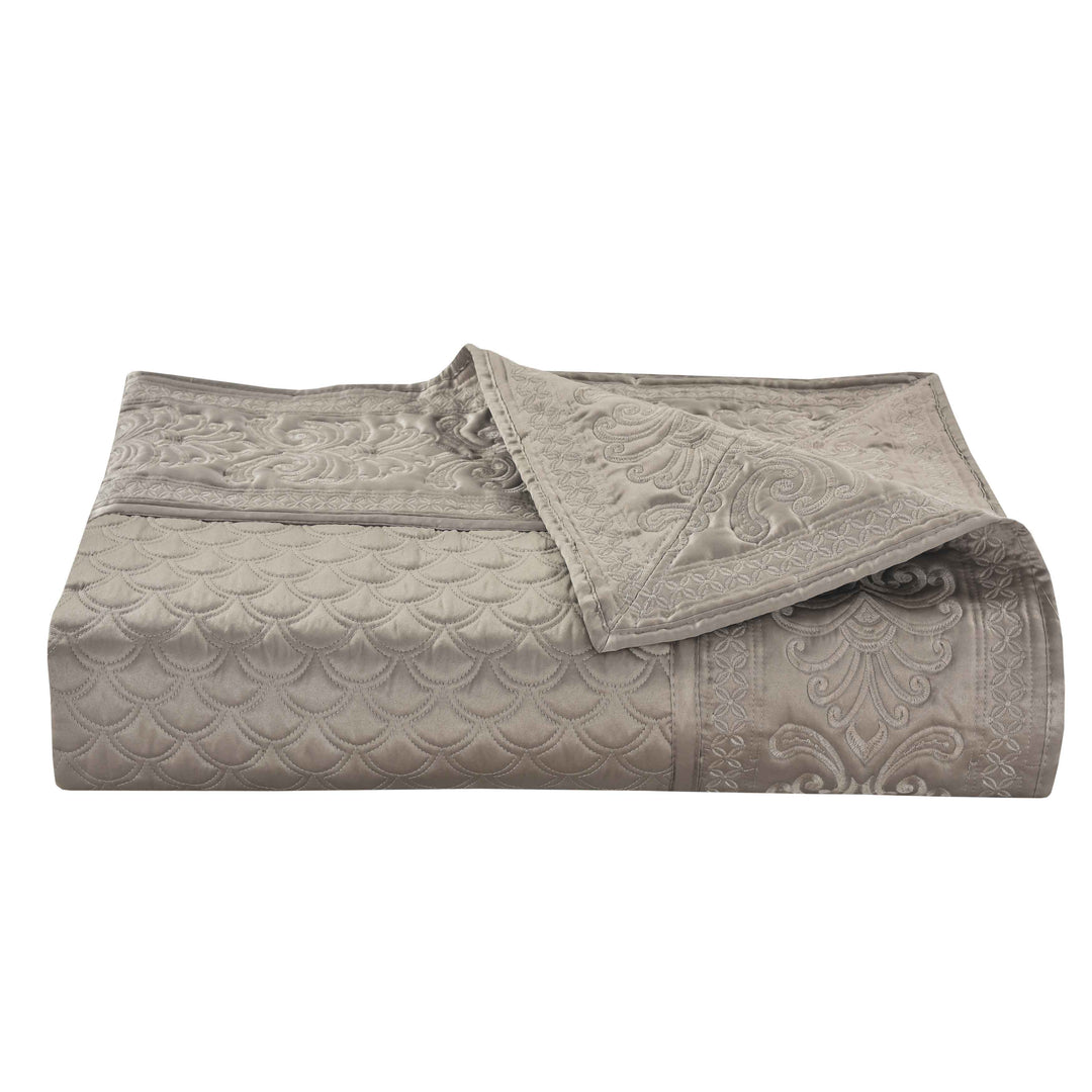 Lyndon Taupe Quilted Coverlet Coverlet By J. Queen New York