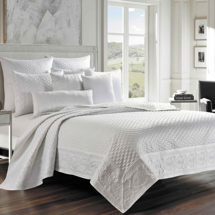 Lyndon White Quilted Coverlet Coverlet By J. Queen New York