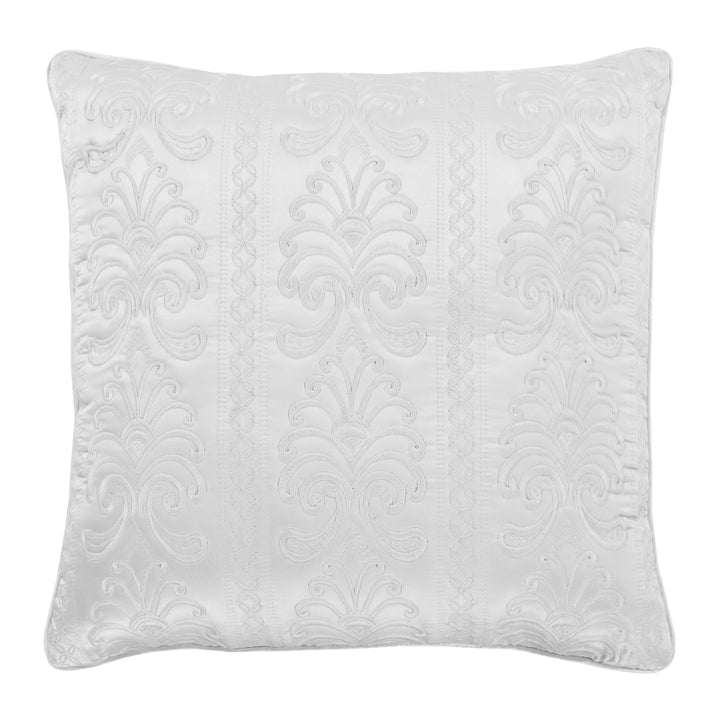 Lyndon White Square Decorative Throw Pillow 18" x 18" Throw Pillows By J. Queen New York