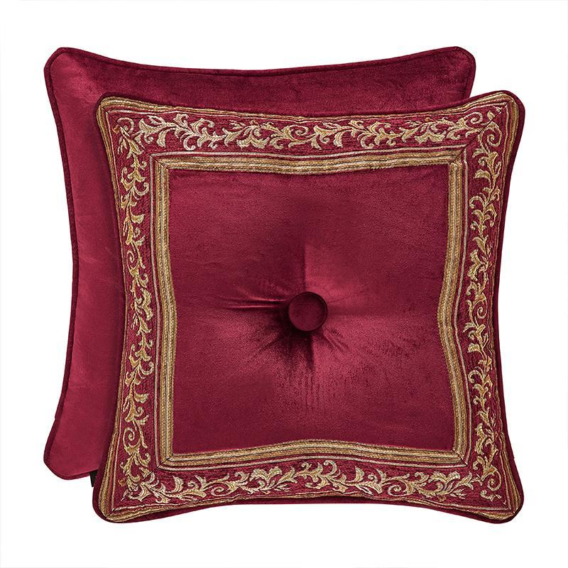 Maribella Crimson Square Decorative Throw Pillow By J Queen Throw Pillows By J. Queen New York