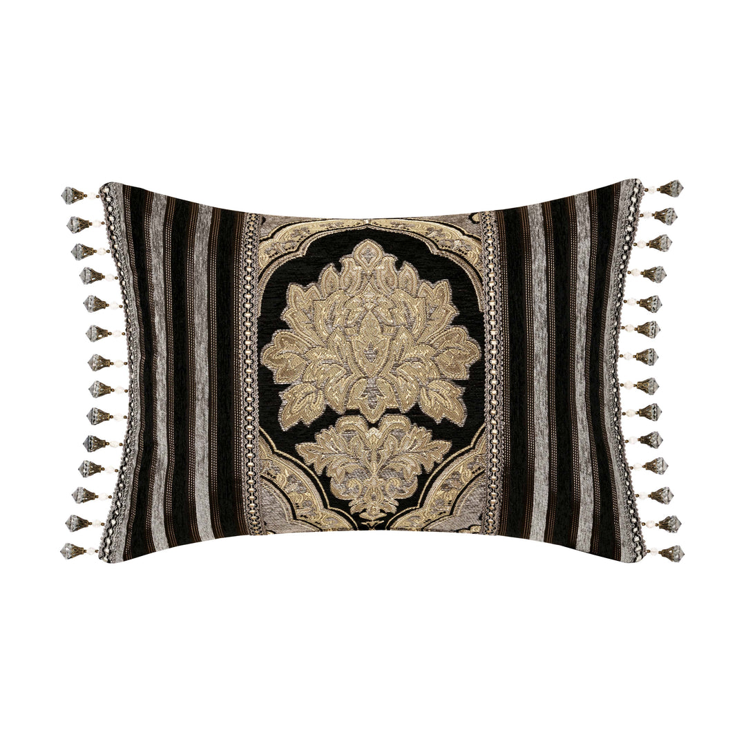 Melina Black Boudoir Decorative Throw Pillow 21" x 15" By J Queen Throw Pillows By J. Queen New York