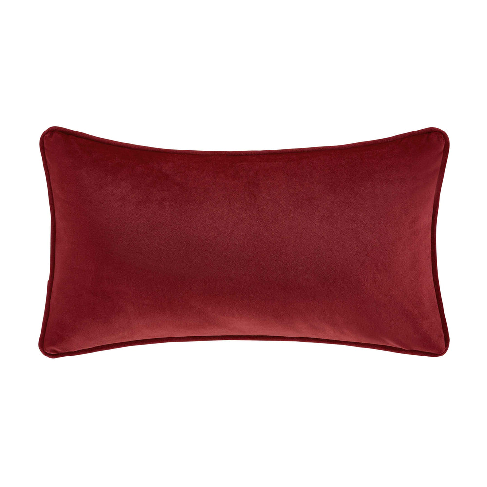 Merry Christmas Crimson Boudoir Embellished Decorative Throw Pillow 20" x 11" Throw Pillows By J. Queen New York