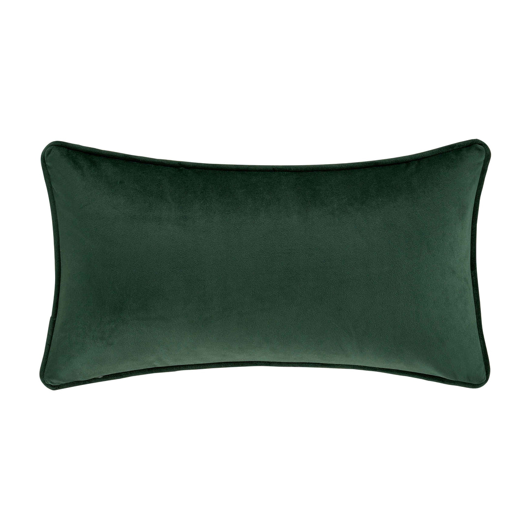 Merry Christmas Evergreen Boudoir Embellished Decorative Throw Pillow 20" x 11" Throw Pillows By J. Queen New York