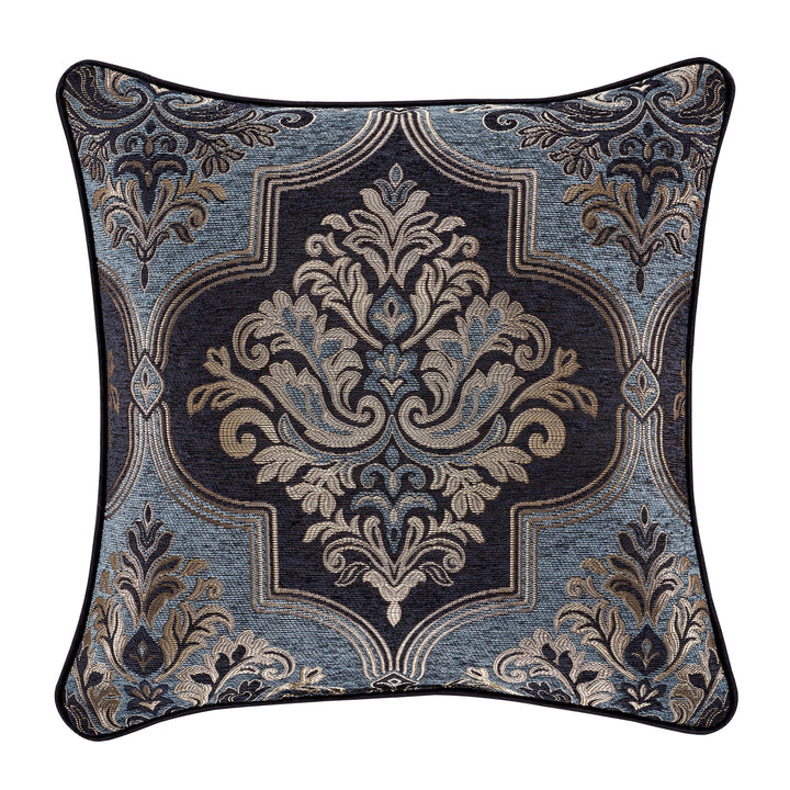 Middlebury Indigo Square Decorative Throw Pillow 20" x 20" By J Queen Throw Pillows By J. Queen New York