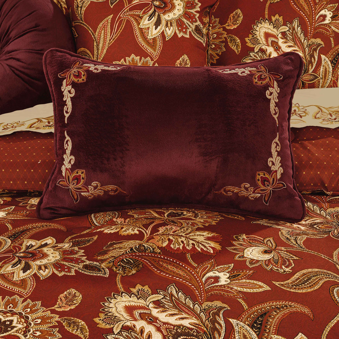 Montecito Red Boudoir Decorative Throw Pillow 19" x 13" Throw Pillows By J. Queen New York