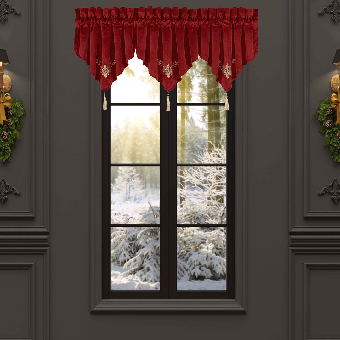 Noelle Crimson Ascot Window Valance Window Valances By J. Queen New York