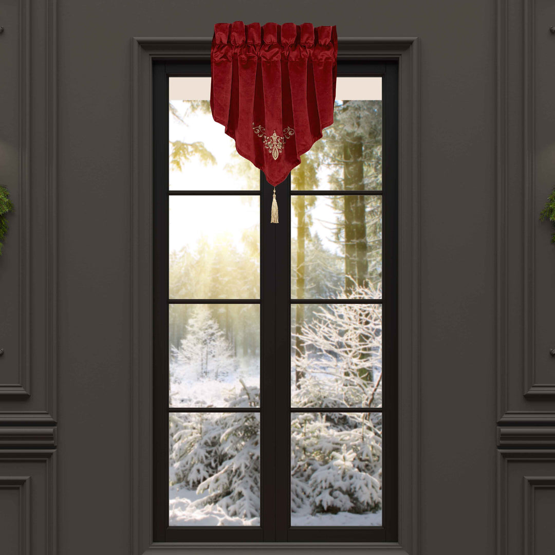 Noelle Crimson Ascot Window Valance Window Valances By J. Queen New York