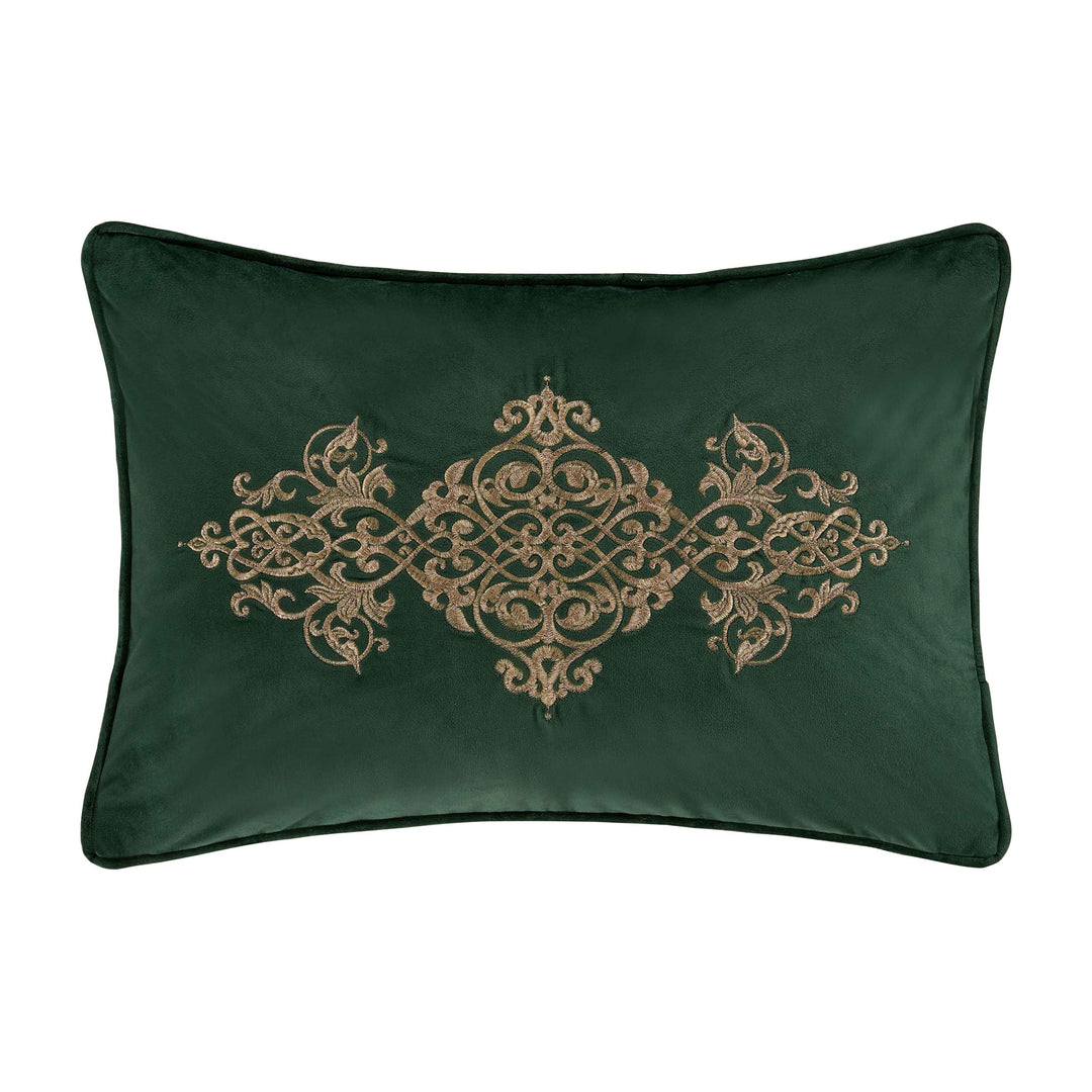 Noelle Evergreen Boudoir Decorative Throw Pillow 22" x 15" Throw Pillows By J. Queen New York