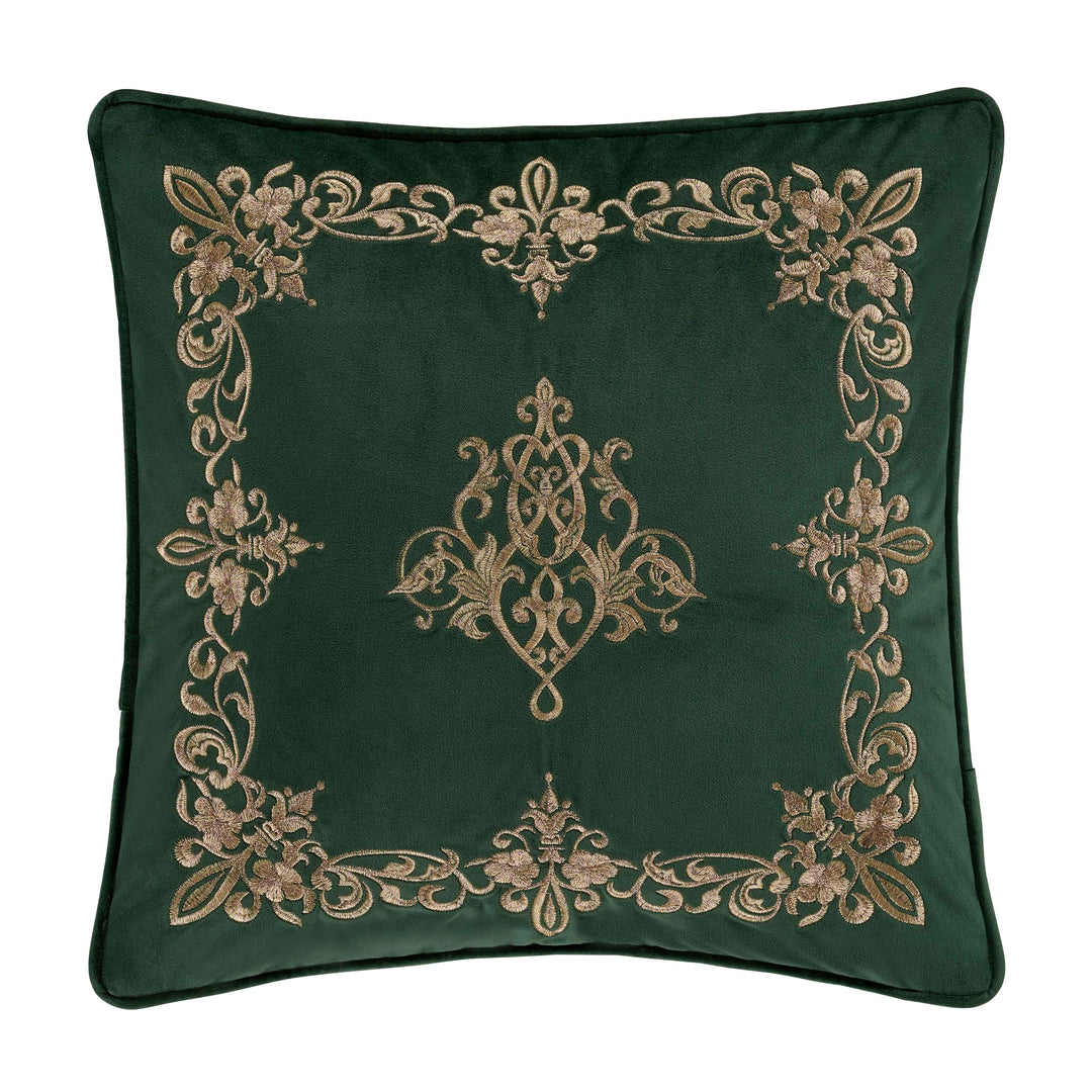 Noelle Evergreen Square Decorative Throw Pillow 18" x 18" Throw Pillows By J. Queen New York