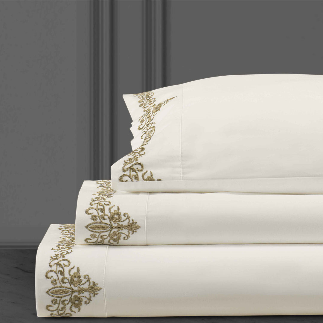 J Queen Noelle Gold 4-Piece Sheet Set in Queen - Final Sale Sheet Set By US Office - Latest Bedding