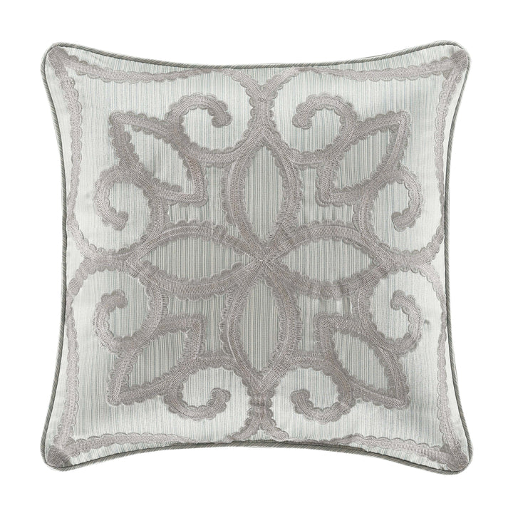 Nouveau SPA Square Embellished Decorative Throw Pillow 18" x 18" By J Queen Throw Pillows By J. Queen New York