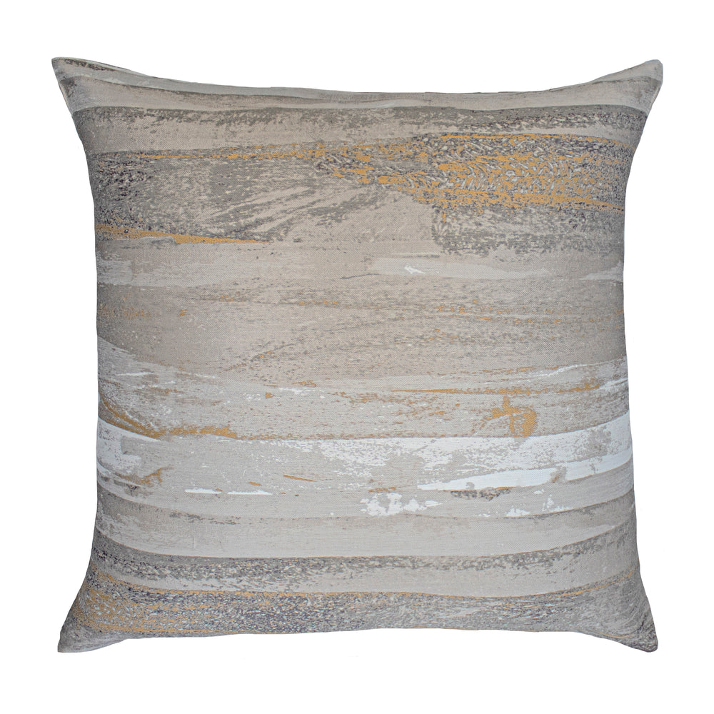 Horizon Silver Gold Square Decorative Throw Pillow 22" x 22" Throw Pillows By Ann Gish