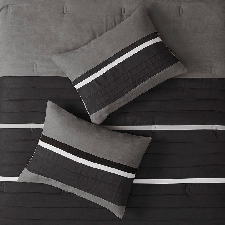 Dream Weaver Black 7-Piece Comforter Set Comforter Sets By JLA HOME/Olliix (E & E Co., Ltd)