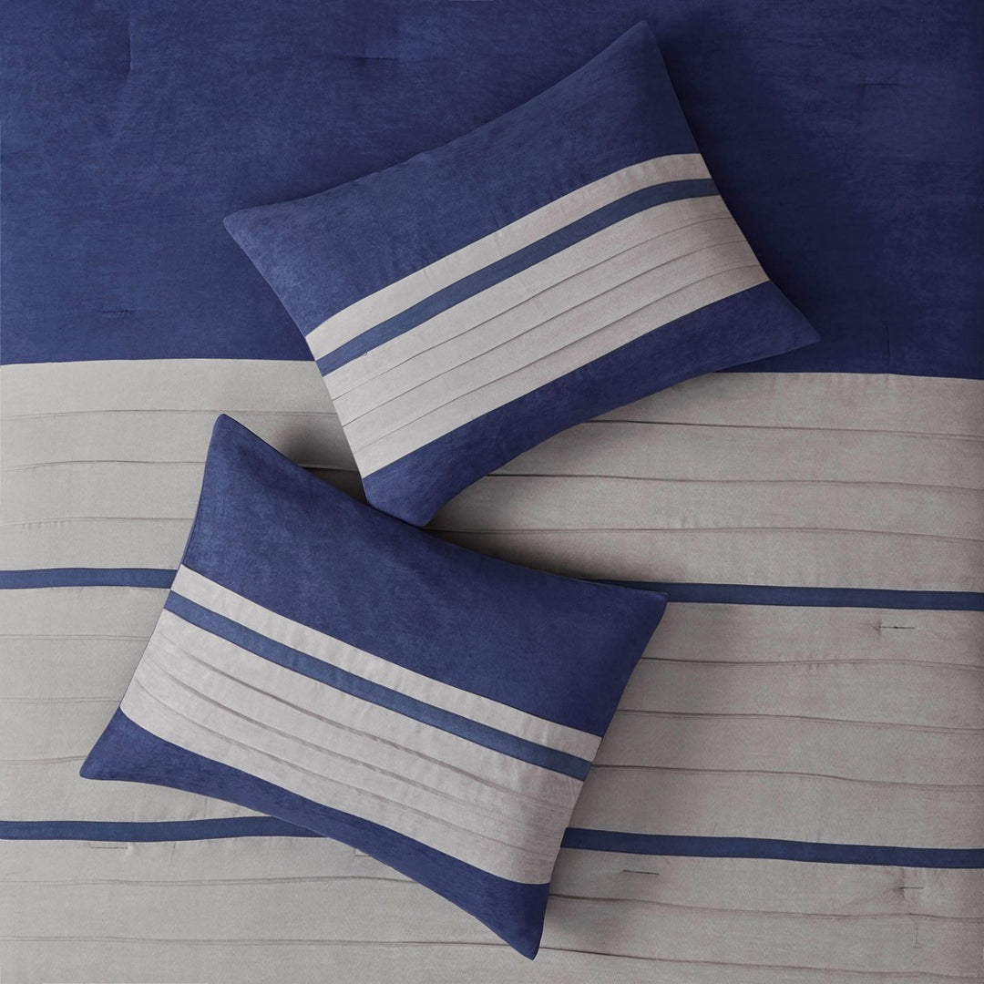 Palmer Blue 7-Piece Comforter Set Comforter Sets By JLA HOME/Olliix (E & E Co., Ltd)