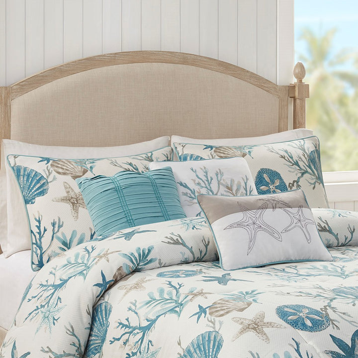 Pebble Beach Aqua 7-Piece Comforter Set Comforter Sets By JLA HOME/Olliix (E & E Co., Ltd)