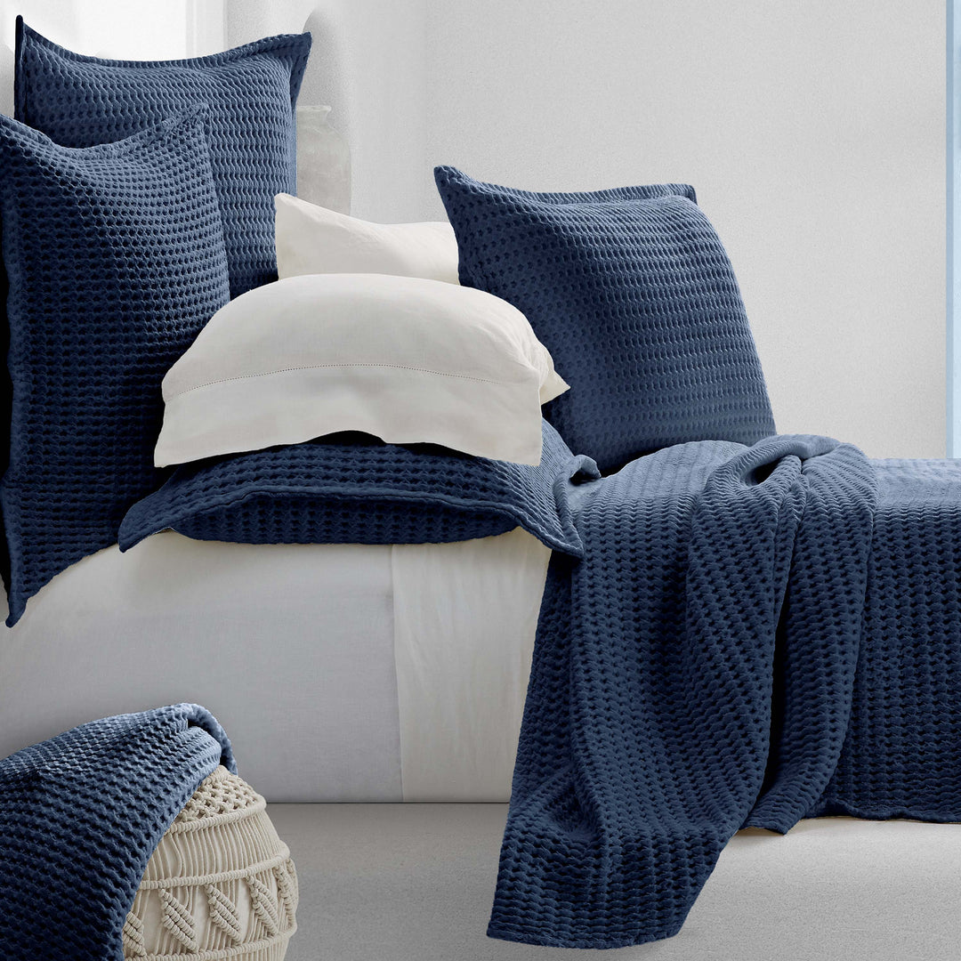 Pebble Beach Indigo Coverlet By J Queen Coverlet By J. Queen New York