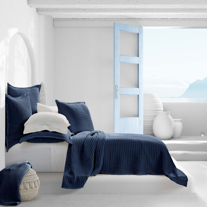 Pebble Beach Indigo Coverlet By J Queen Coverlet By J. Queen New York