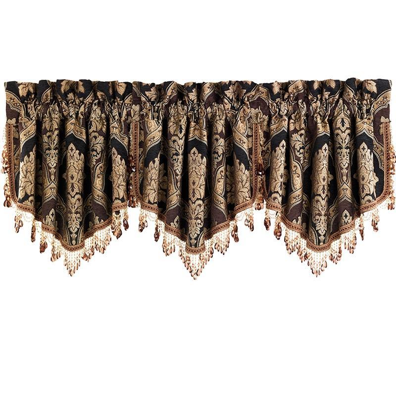 Reilly Black Ascot Window Valance By J Queen- Window Valances By J. Queen New York