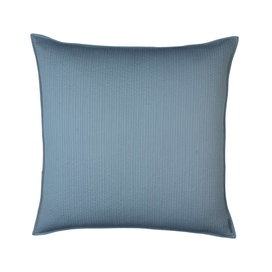 Retro Blue S&S Quilted Euro Pillow Throw Pillows By Lili Alessandra