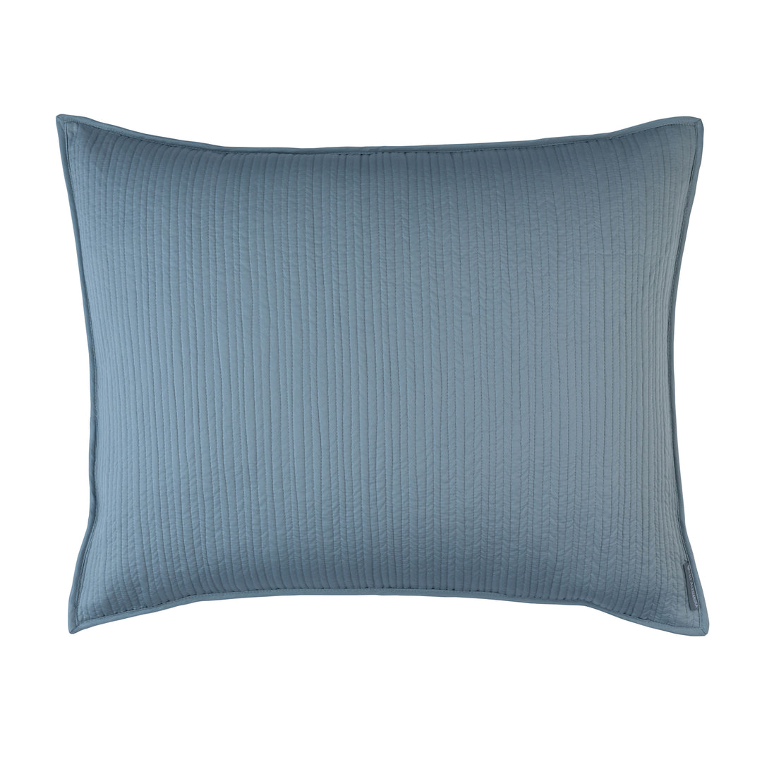 Retro Blue S&S Quilted Luxe Euro Pillow Throw Pillows By Lili Alessandra