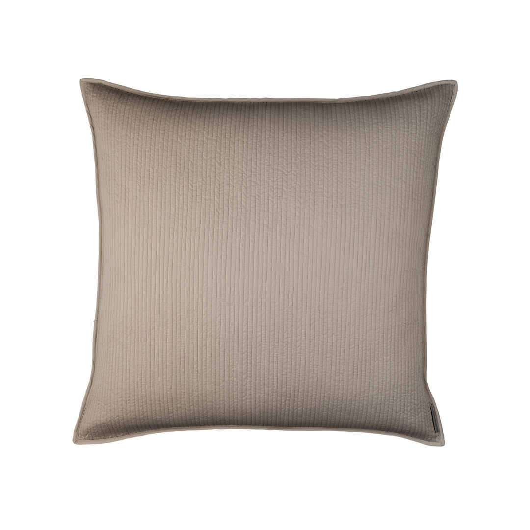 Retro Taupe S&S Quilted Euro Pillow Throw Pillows By Lili Alessandra