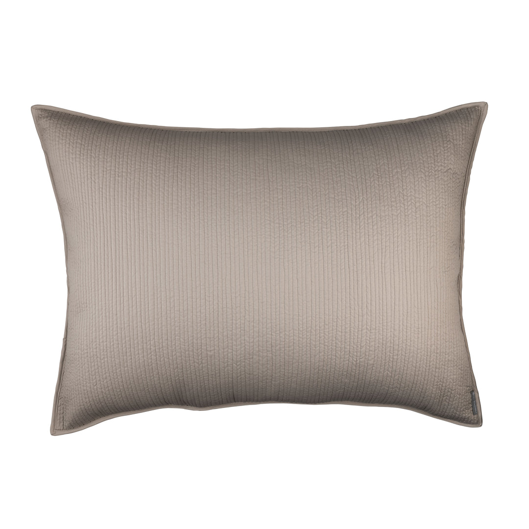 Retro Taupe S&S Quilted Luxe Euro Pillow Throw Pillows By Lili Alessandra
