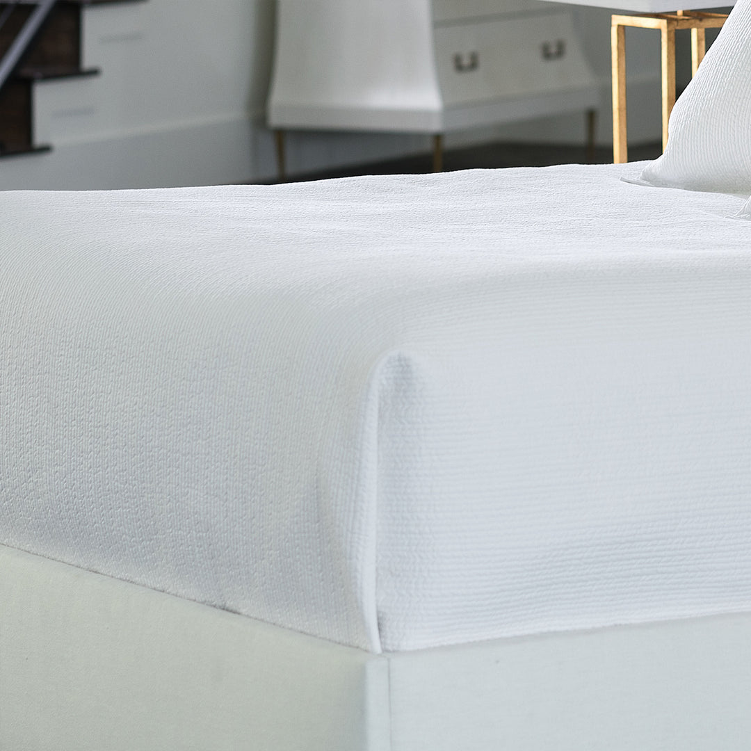 Retro White Cotton Coverlet Coverlet By Lili Alessandra
