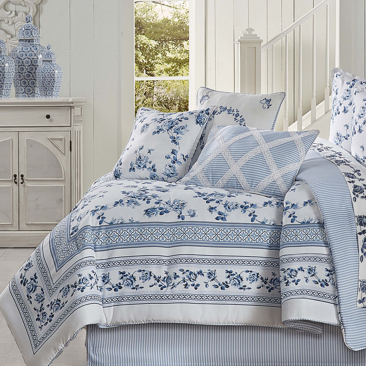 Rialto French Blue 4-Piece Comforter Set By J Queen Comforter Sets By J. Queen New York