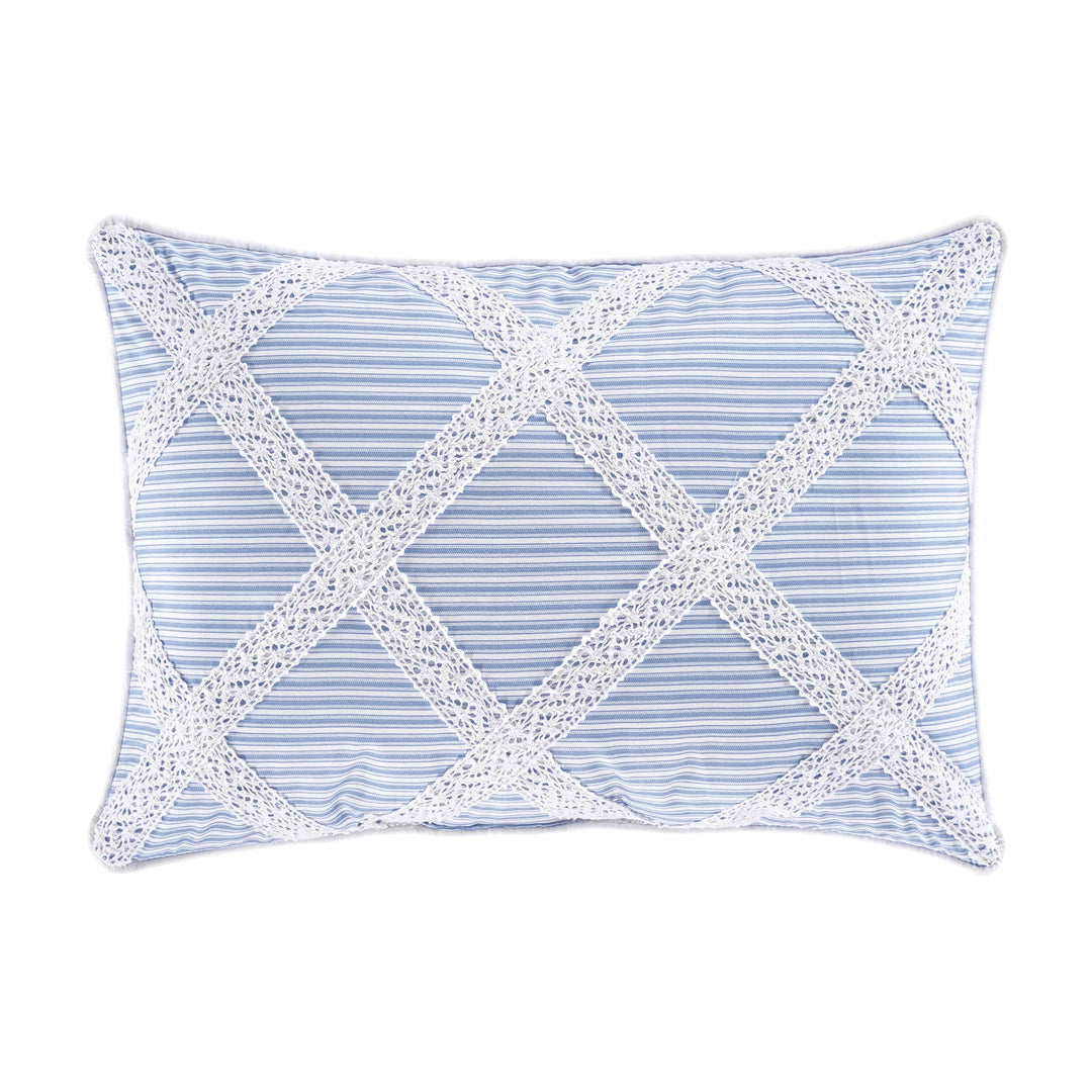 Rialto French Blue Boudoir Decorative Throw Pillow 19" x 13" By J Queen Throw Pillows By J. Queen New York
