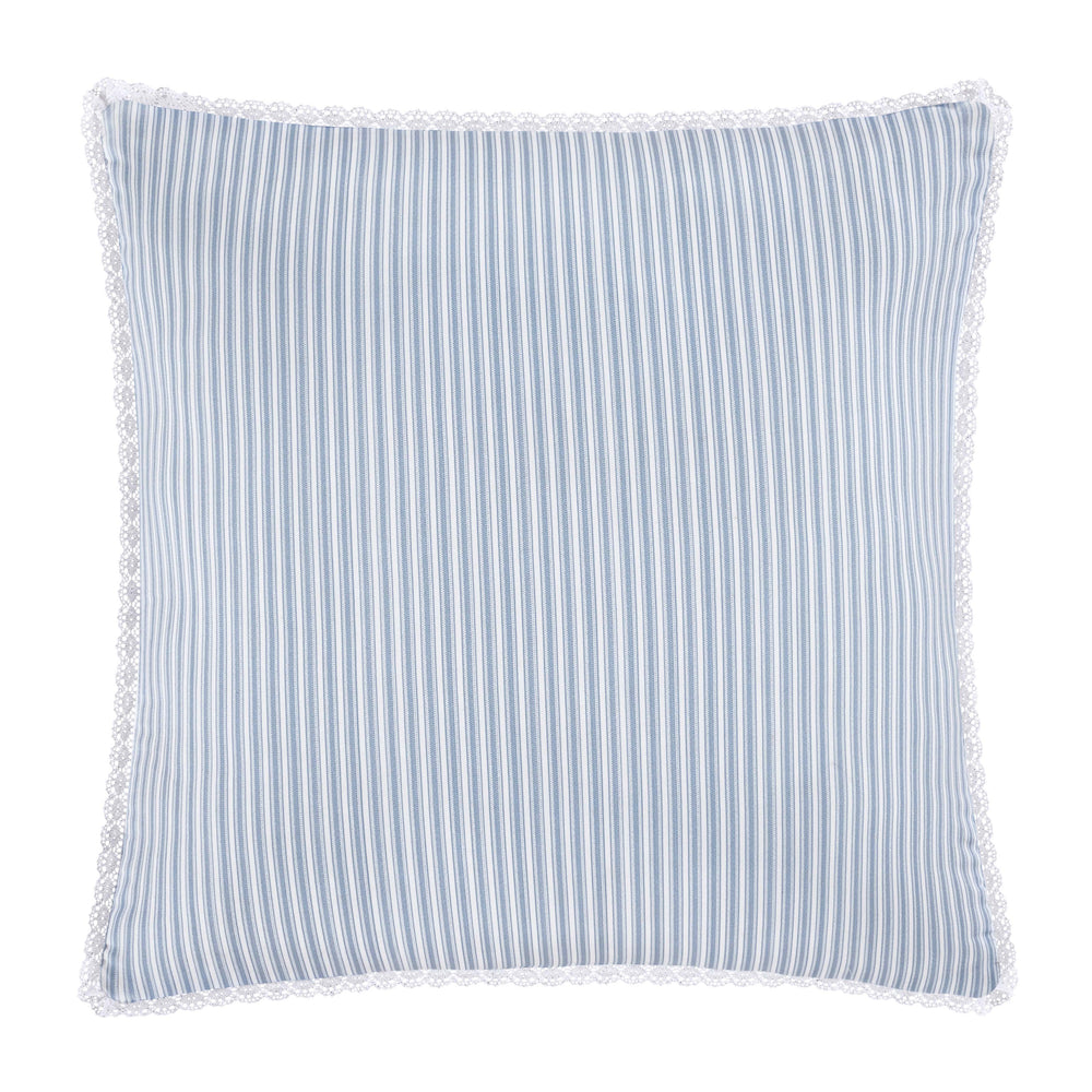 Rialto French Blue Square Decorative Throw Pillow 16" x 16" By J Queen Throw Pillows By J. Queen New York