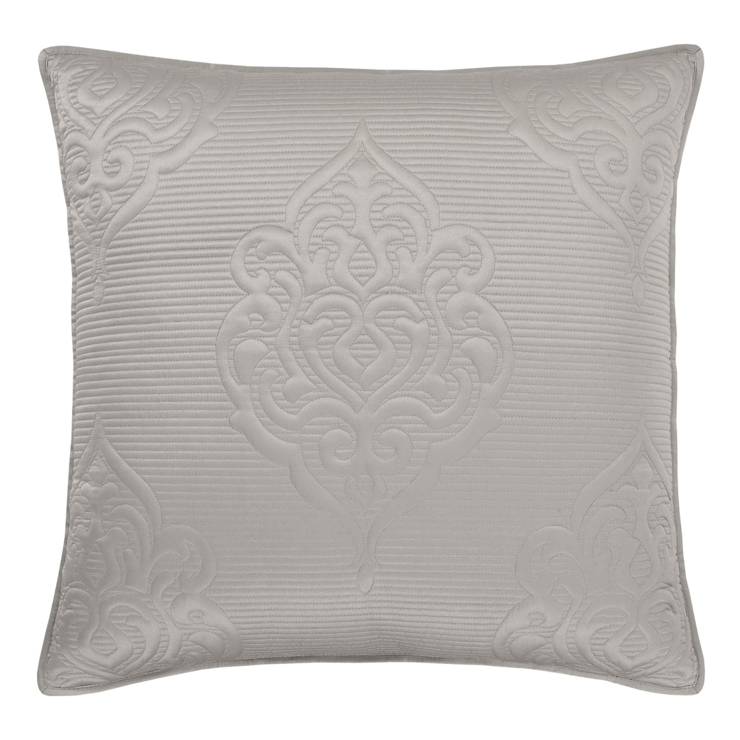Riviera Silver Quilted Euro Sham Euro Shams By J. Queen New York