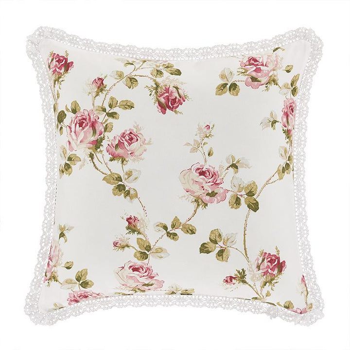Rosemary Rose Square Decorative Throw Pillow By J Queen Throw Pillows By J. Queen New York