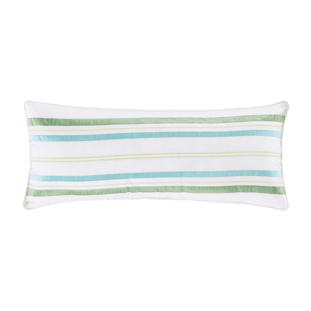 Roxanne Surf Teal Lumbar Decorative Throw Pillow 30" x 12" By J Queen Throw Pillows By J. Queen New York