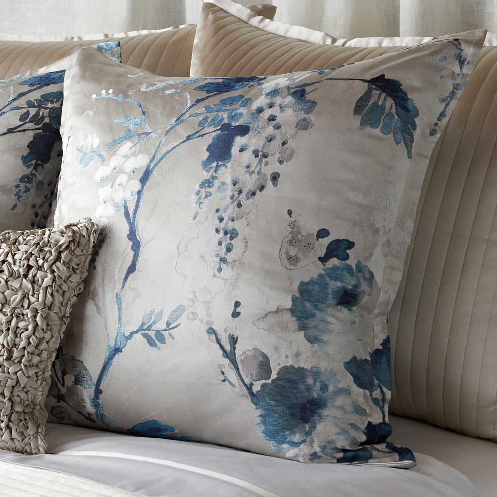 Jardin Fleur Silver Euro Sham Sham By Ann Gish