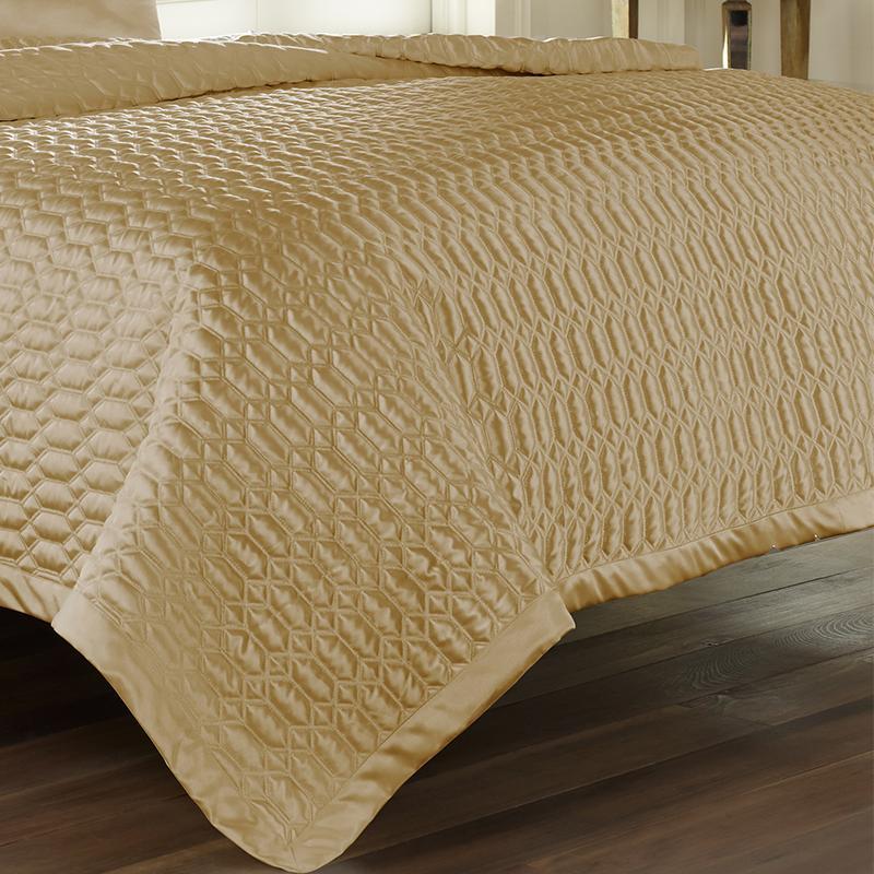 Satinique Gold Coverlet By J Queen Latest Bedding
