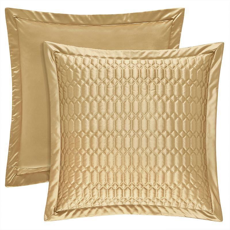 Satinique Gold Euro Sham By J Queen Euro Shams By J. Queen New York
